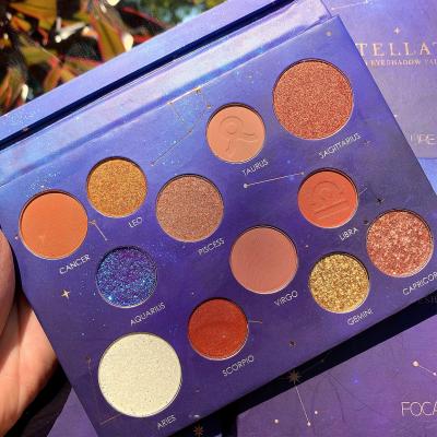 China Latest FOCALLURE Ultra Press Pigment Waterproof Innovative Eyeshadow Palette Glitter Eyeshadow Makeup for sale