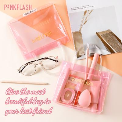 China PINKFLASH 2020 Eco-friendly Wholesale Clear Waterproof Women Small Handbag Makeup Cosmetic Bag for sale