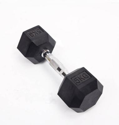 China Physiotherapy Exercises and Hex Custom High Quality Rubber Dumbbell Commercial Fitness Weight Dumbbell Set for sale