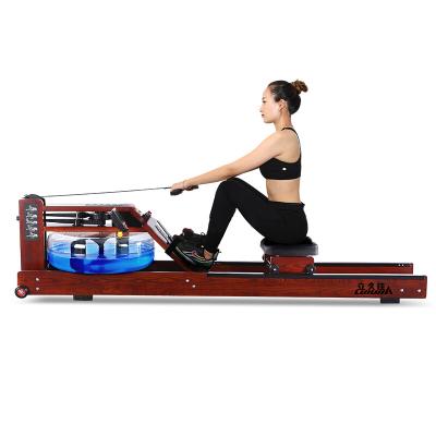 China Lijiujia Gym Equipment Water Resistance Fitness Wooden Indoor Rowing Machine for sale