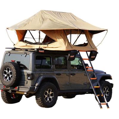 China High Quality Aluminum Vehicle Foldable Soft Roof Off-Road Car Top Tent 4 Person Roof Top Camping Car Upright Bracing Type Tent With Annex for sale