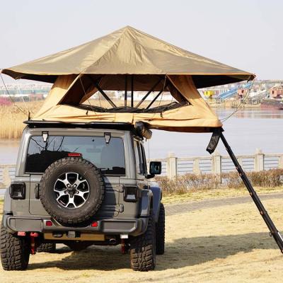 China Hot Sale 4x4 Car Roof Top Tent 2-3 Person Outdoor Foldable Aluminum Roof Top Tent Shell Camping Tent Straight Tying Type for sale