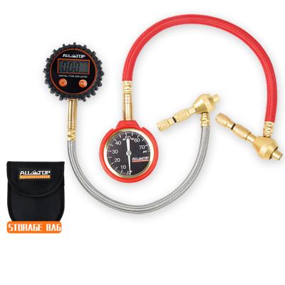 China Universal Fitted High Quality Tire Air Pressure Gauge With Hose Outdoor Vehicle Tools Drinkable Digital Tire Deflator 4X4 4WD for sale