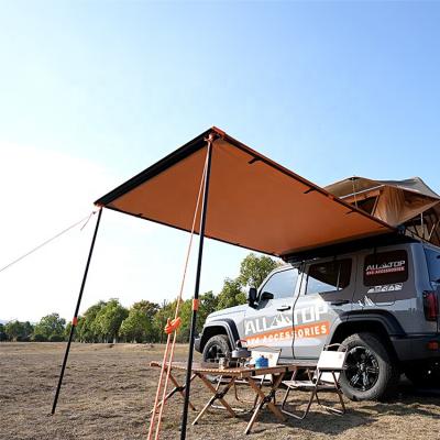 China Diagonal Tie Type Customized Design Roof Top Side Awning Car Aluminum Rear Awning Sunshade Vehicle Waterproof Tent Easy Assemble for sale