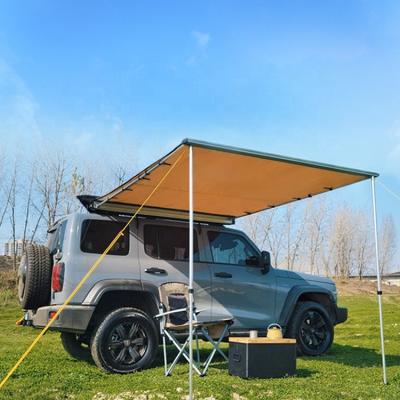 China Diagonal Tethering Type Hot Sale 2.5*2.5m SUV/4x4/4wd Car Roof Top Tents For 3-4 Person Waterproof Portable Vehicle Side Tent With Pole for sale