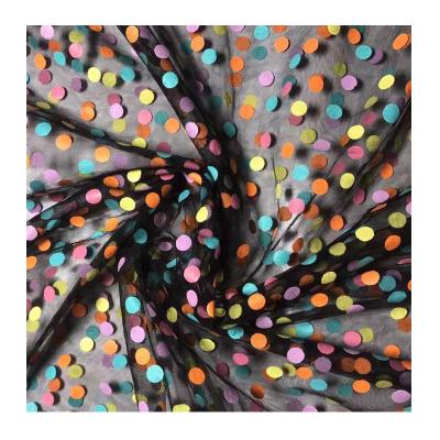 China Colorful Polka Dot Dot Fabric Tear-Resistant Tulle Tulle Fabric For Dress for sale