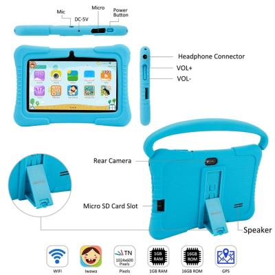 China 7 Inch Hard Hot Selling Android Educational Kids Tablet Online Game Tablet For School for sale