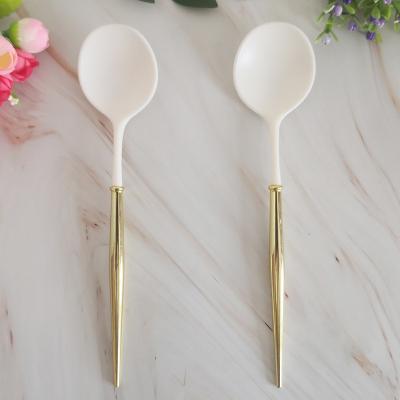 China Wholesales 8pcs/ply 20cm Disposable Plastic Knife 7.87inch Fork Spoon Sets For Parties Bar Club Wedding Decoration Easter for sale