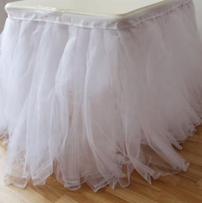 China 1 Yard Table Skirt Custom Birthday Pleat Bubbled Wholsale Price Customized Tulle Tutu 100% Polyester for sale