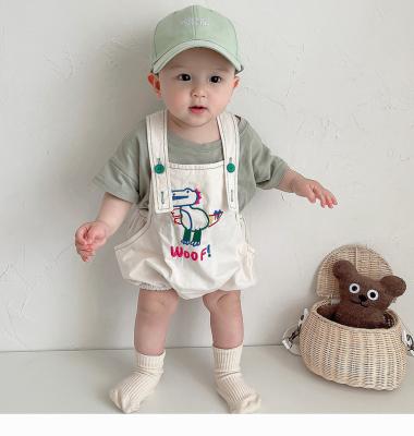 China Custom Polyester/Cotton Quick Dry Cotton New 2023 Logo Size High Quality Loose Knitted Stretch Fashion Overalls For Babies for sale