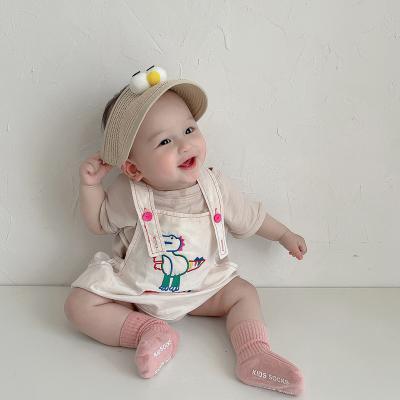 China Polyester / Cotton Hot Sale Custom Logo Size High Quality Knitted Fashion Cutie Pattern Cotton Romper Overalls For Babies for sale