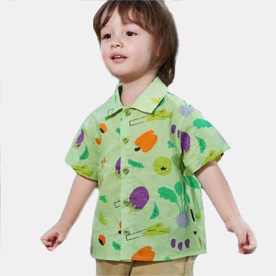 China 2023 Fashion Hot High Quality Cute Custom Sublimation Sale Stretch Fruit Pattern Breathable Shirts For Kids Boys for sale