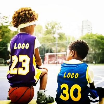 China Custom Antibacterial Kids Tank Top Dress Basket Ball Tank Tops Basketball Set Kid Basketball Uniform Sets For Shorts College Sports Uniforms for sale