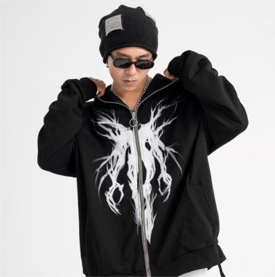 China New Original High Quality Wholesale QUICK DRY Fashion Full Zipper Hip Hop Oversized Hoodie For Youth for sale