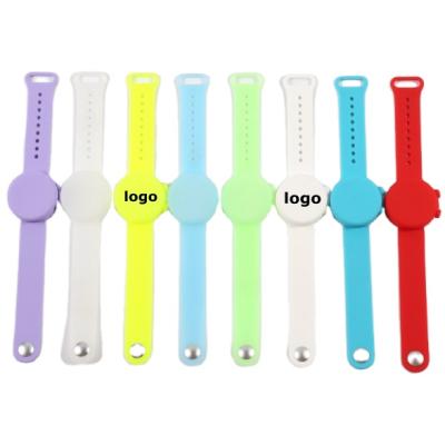 China Europe 10ml Silicone Hand Gel Holders Eye To Form Hand Sanitizer Wristband for sale