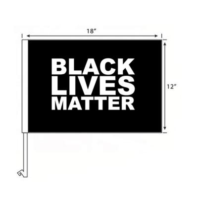 China Hanging Black Lives Matter Custom Polyester Car Flags With Plastic Backing for sale