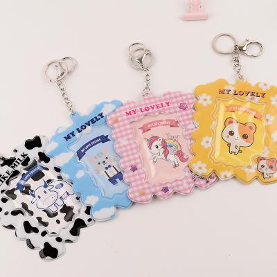 China 100% eco-friendly newcomer wholesale card holder korean photo card photocard holders central statistical institute key chain pendant card holder for sale