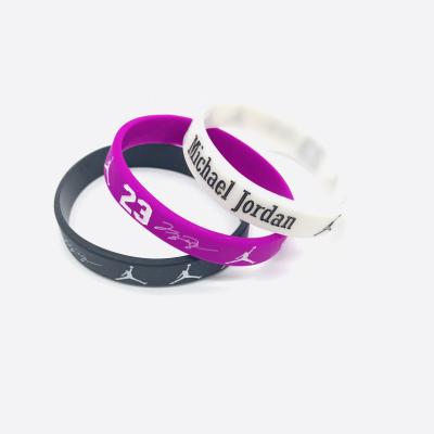 China Artificial Friendship Bracelet Sports Wristband Star Basketball Silicone Wristband Jordan Silicone Wristband for sale