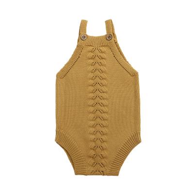 China Long sleeve infant knitted plain sleeveless color romper boutique toddler clothing wholesale baby romper for sale