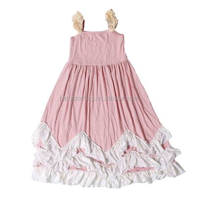 China Wholesale children's boutique breathable clothing dusty rose the latest long maxi princess dress girls dresses for sale