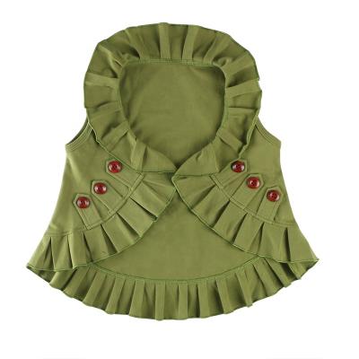 China 2018 Winter Viable Sells Kids Baby Girls Clothing Buttons Boutique Olive Green Wooden Wholesale Vest Coat for sale