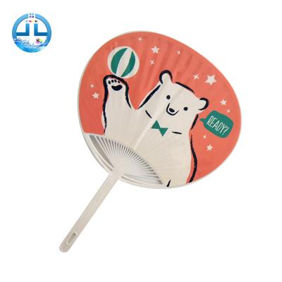 China Japan Wholesales Promotional Big Hand Fans PP Custom Printed Plastic Fan for sale