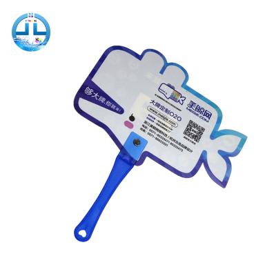 China China OEM Logo Printing Pp Fan Cartoon Advertising Cheap Plastic Pp Hand Fan Clip Handle Fan for sale