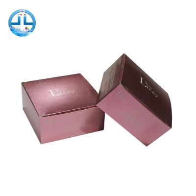 China Guangzhou Manufacturer Recyclable Packaging Box Pink Color Cream Cosmetic Packaging Paper Box for sale