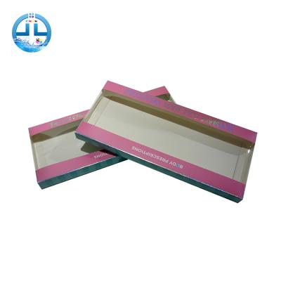 China Recyclable Single Color Printed Paper Packaging Box With Transparent Window Paper Packing Box For Face Mask for sale