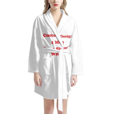 China QUICK DRY Heat Transfer Polyester Women Bathrobe High Moisture Absorption Quick Drying Hotel Robe Print On Demand Plus Size Lady Bathrobe for sale