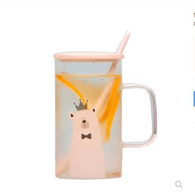 China Sustainable Cheap Price Cute Style High Borosilicate Insulated Milk Cup Single Wall Glass Cup for sale