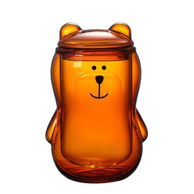 China China Factory Supply 300ml Borosilicate Viable Cartoon Bear Double Wall Mug Glass for sale