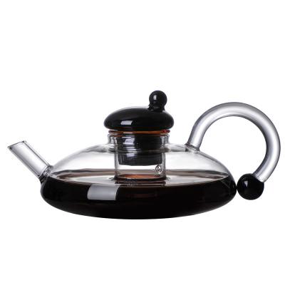 China Wholesale Price Viable Unique Shape Factory Heat Resistant Glass Teapot With Filter for sale