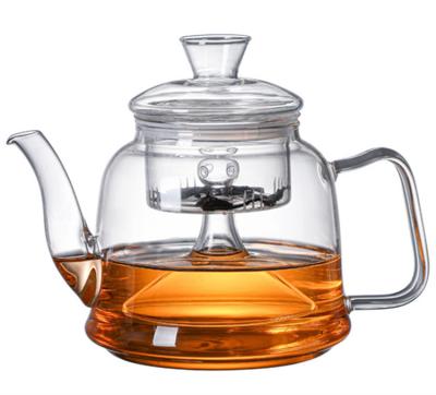 China Viable Made In China Heat Resistant Round Strainer Glass Teapot For Stove Top for sale