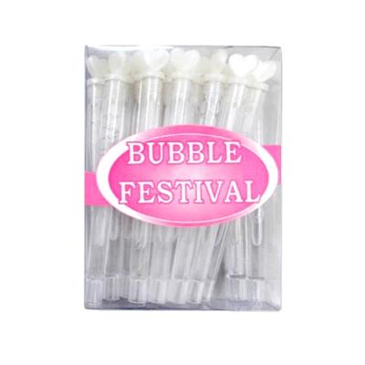 China hot sale wedding party soap bubble water in tube with hear wand wedding bubble for sale