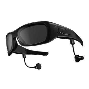 China Full HD 720P 30fps Spy Video Camera Glasses  / mp3 Bluetooth Sunglasses for sale