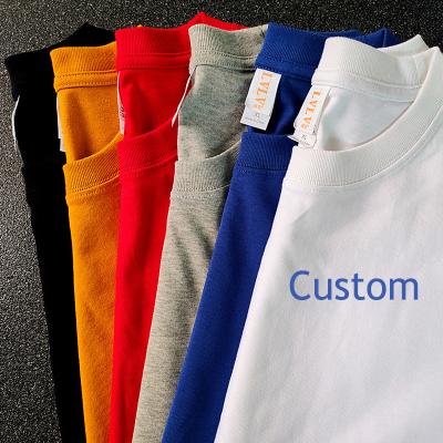 China 100% Breathable Cotton Plus Size Custom Big And Tall Mens T-shirt Print Logo Tee Shirts Oversized Loose Fit T-Shirt for sale