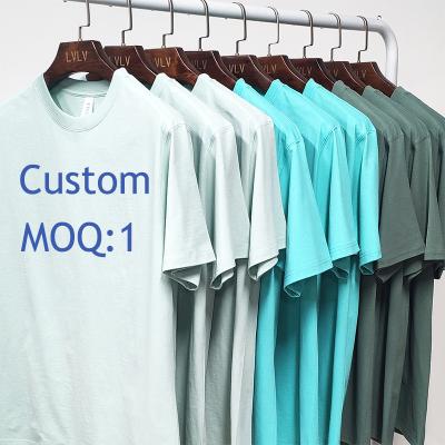 China Plain Breathable White Blank Drop Shoulder Custom Logo Mens Oversized T-shirts 100% Custom Heavy T-Shirts Cotton Tees for sale