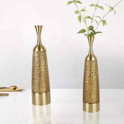 China Contemporary Indoor Modern Living Room Flower Plant Decor Accessories Minimalist Metal Home Vases Pots for sale