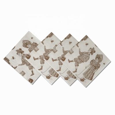 China Luxury Morden Cocktail Printed Paper Napkins With Custom Design For Bar for sale