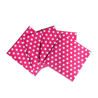 China Custom Decorative Polka Printed Dot Printed Paper Napkin and Napkin Cocktail Napkin for sale