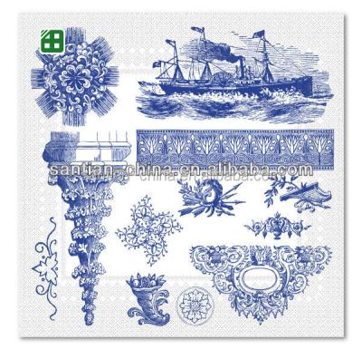 China Hot Sale Printed 33X33 Custom Design Vintage Paper Napkins for sale