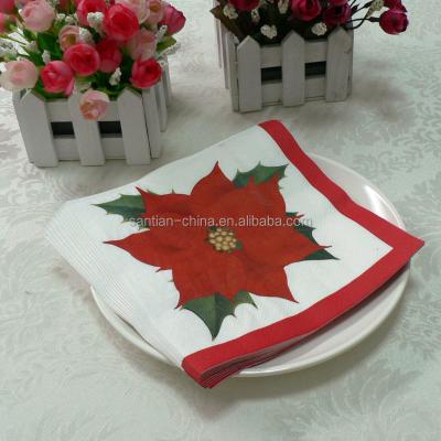 China Printed Dinner Napkins Christmas Paper Napkins Flowers Printed, Wedding Napkin, Paper Napkins Printed for sale