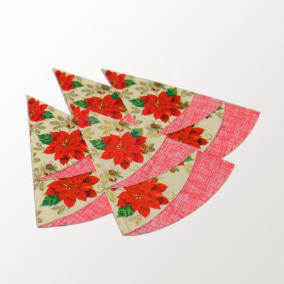 China Printed High Quality Pre Folded Christmas Paper Napkins 33x33cm 3ply for sale