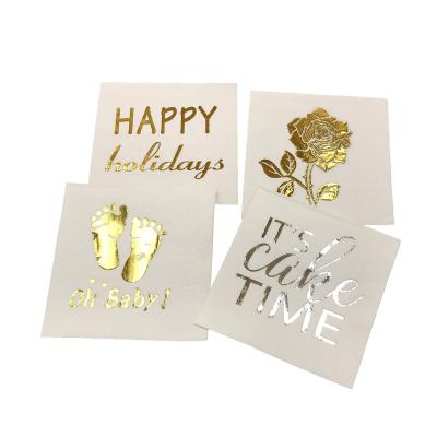 China Christmas Printed Napkin, Birthday Party Paper Napkins Gold Foil Printed, Paper Napkins Printed for sale