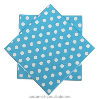 China Printed Polka Dot Printed Paper Napkins In Different Colors For Party Dinner for sale