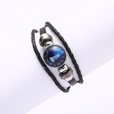 China Bright multilayer leather bracelets zodiac bracelets high quality high quality boys bracelets and bracelets for sale