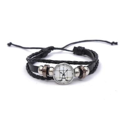 China High Quality Fashion Bracelet Braided Bracelets Leather Wristband Customize Logo Wristband For Fan for sale