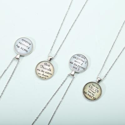 China Environmentally Friendly Wholesale Alloy Glass Pendant Necklace New Trends Design Luminous Jewelry Necklace for sale