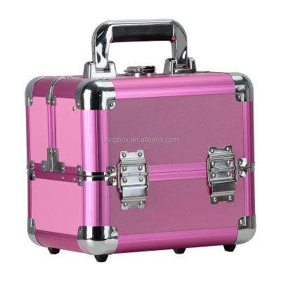 China Hot Selling Aluminum Compact Case Nail Polish Business Makeup Brush Set Suitcases Makeup Storage Box Portable Case Set for sale